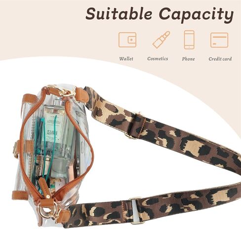 حقيبة شفافة من فيسيالي لمناسبات الاستاد للنساء، حقيبة كروس شفافة صغيرة معتمدة من الاستاد للحفلات الرياضية in Kuwait