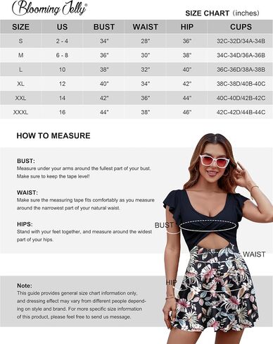 Blooming Jelly Womens One Piece Swimdress Tummy Control Swimsuit V Neck Cutout Bathing Suits Ruffle Swimwear in Saudi Arabia