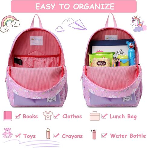 Kasqo Kids Backpack, Water Resistant Lightweight Preschool Toddler Bookbag with Chest Strap for Boys and Girls in Saudi Arabia