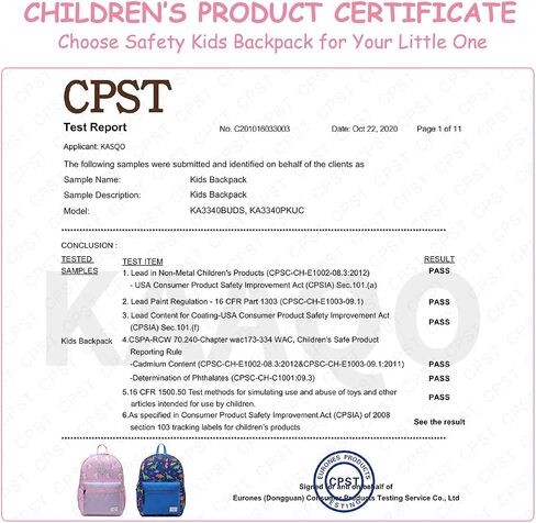 Kasqo Kids Backpack, Water Resistant Lightweight Preschool Toddler Bookbag with Chest Strap for Boys and Girls in Saudi Arabia