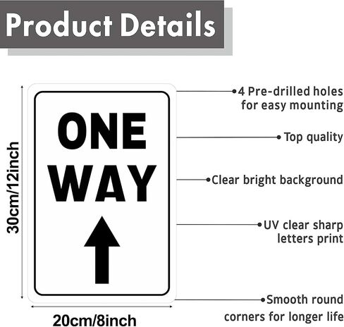 One Way Up Arrow Sign Notice Sign Safety 8X12 Metal Sign Road & Street Sign Outdoor Decor in Saudi Arabia