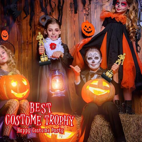 Toyvian 8.5" Halloween Best Costume Skeleton Trophy Awards, Resin Golden Bones Game Awards Skull Party Favor Prizes Halloween Costume Contest Trophies School Classroom Rewards Treats for Kids Adults in Saudi Arabia