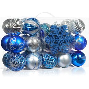 AMS 72ct of Assorted Christmas Ball Ornaments Holiday Tree Decorations Hanging Baubles Set with Reusable Hand-Help Gift Package (Red+Gold 80mm) in Kuwait