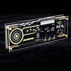 Desktop RGB Clock Cyberpunk Style Clock DIY Handmade LED Desktop Atmosphere Clock Decoration Accessories. (SPro)