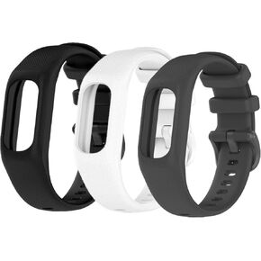 Watch Band for Garmin Vivosmart 5, 3 Pack Soft Silicone Strap Sports Replacement Band Compatible with Vivosmart 5 for Women Men