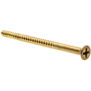 Prime-Line 9035360 Wood Screws, Flat Head, Phillips Drive, #8 X 2-1/2 In., Solid Brass (15 Pack)