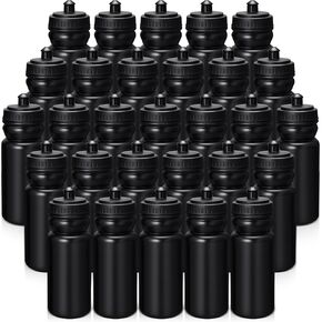 50 Pieces Sports Water Bottles 20 oz Water Bottles Squeeze in Bulk Reusable Plastic Water Bottles BPA Free Blank Water Bottles for Major Sporting Events Boys Girls Adults