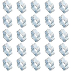 PATIKIL 50 حزمة 7-9 مم مشبك خرطوم الأذن المزدوج، حلقات تجعيد من الفولاذ المجلفن على شكل حرف O لوصلات تركيب أنابيب أنابيب الوقود، لون فضي in Kuwait