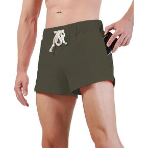 Mens Athletic Workout Shorts 3" Cotton Sweat Shorts with Pockets