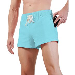 شورت رياضي للرجال مقاس 3 بوصات من القطن مع جيوب in Kuwait
