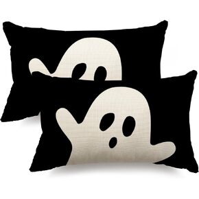 Halloween Pillow Cover 12x20 Ghost Halloween Lumbar Pillow Covers Decorations Outdoor Halloween Pillows Decorative for Halloween Home Decor for Sofa