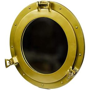 Wall Mounted Vintage Nautical Ship Porthole Mirror for Home Decor | Pirate's Maritime Nautical Themed Decor | Vanity Mirror (24 INCHES, NIckel Chrome)