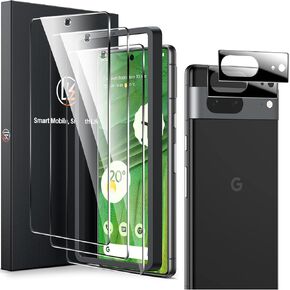 LK [2+2 لحزمة من واقي شاشة Google Pixel 6 مع عبوتين من واقي عدسة الكاميرا، وضوح عالي الدقة، صلابة 9H [زجاج مقسّى] واقي شاشة Google Pixel، حساس للمس، صديق للحافظة
