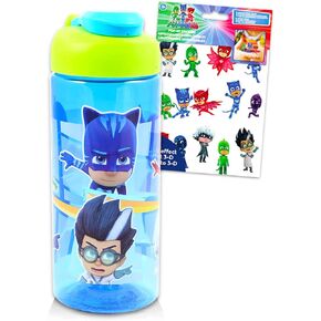 PJ Masks Water Bottle School Supplies Bundle ~ 16.5oz PJ Masks Sports Bottle | Refillable PJ Masks Bottle For Kids, Boys, Girls With PJ Masks Stickers