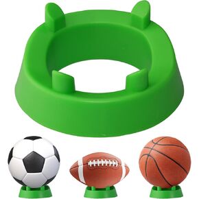 2 Pack Plastic Ball Stand Holder,Display Stand for Basketball /Football /Rugby,Round Pedestal Rack,Memorabilia Display Ball Stand 4.7" x 2" (Blue)