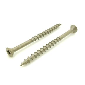 100 Qty #9 x 2-1/2" Inch Dark Tan Fence & Deck Screws | Torx Star Drive | Bit Included (BCP926)