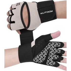 KUTOOK Weight Lifting Glove with Wrist Support Workout Gym Bike Gloves with Palm Protection & Extra Grip for Fitness Cycling KFAC26