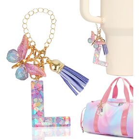 Letter Charm Accessories for Stanley Cup with Handle, Initial Letter Stanley Tumbler with Bling Charms
