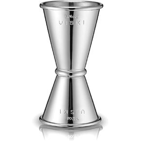 Viski Double Jigger with Measurements Inside, Stainless Steel Cocktail Jigger, Japanese Jigger Style, Jigger for Bartending, Jigger 2oz 1oz