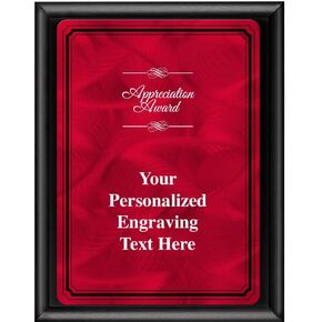 Crown Awards 6"X8" Color Metal Plate Appreciation Plaque, Personalized Appreciation Black Shiny Finish Plaque Award with Your Text Red Plate Prime