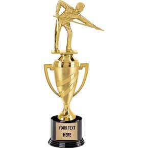 Billiards Trophy, 13" Gold Cup Male Billiards Trophies with Custom Engraving Prime