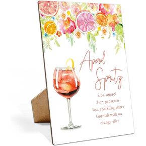 Citrus Bridal Shower Sign, Aperol Spritz, 8×11 Wooden Sign with Stand, Citrus Party Decorations, Bridal Shower Decorations - LP038
