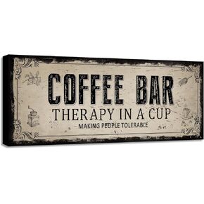 The Espresso Bar Sign Wall Art Coffee Bar Hanging Wall Decor Wood Grain Coffee Plaque Freshly Brewed Self Serve Specialty Drinks for Home Office Kitchen Cafes Bars Pubs Shop Wall Decorative 6x17 Inch