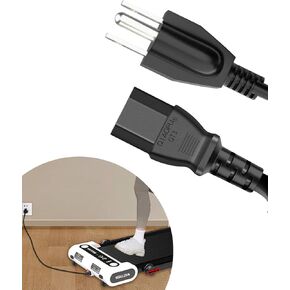 9.8Ft Power Cord for Treadmill and Foling Treadmill, Universal 3 Prong Power Cable, Plug Stability Treadmill Charger Cable