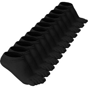 Bencailor 6 Pairs Women Toe Socks Cotton Compression Ankle Five Toe Sock Low Cut Athletic Running Socks for Women Men Kids
