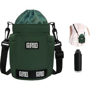 Water Bottle Carrier Bag 32/40/64/87oz Insulated Water Bottle Sleeve Water Bottle Holder Bag with Adjustable Shoulder Strap, Water Bottle Pouch for Hiking, Camping, Fishing, Gym
