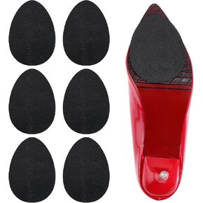 4 Pairs Non Slip Shoe Pads for Bottom of Shoes, Self-Adhesive Rubber Shoe Grips for Women's High Heels, Anti-Slip Shoes Cushion Stickers, Odorless Silicone Sole Protectors with Noise Reduction(Black)