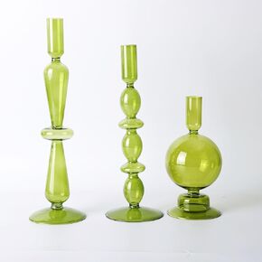 Candle Holders,Candlestick Holders,Black Glass Candle Holder Taper Candle Holders Retro Candlestick Holder Table Top Candle Holder for Table Centerpiece Modern Decor for Wedding and Party (Color : Bl