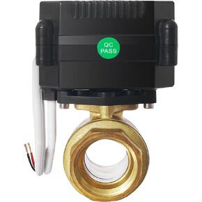 Motorized Ball Valve- 3/4'' Brass Electric Ball Valve with Full Port, 9-24V AC/DC and 2 Wire Auto Return Fail Safe Setup（With Manual Override）