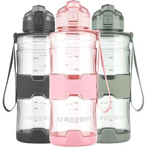 زجاجات مياه رياضية خالية من مادة BPA، زجاجة مياه كبيرة للبالغين من تريتان زجاجة مياه بلاستيكية مانعة للتسرب مع فلتر سعة 1.5 لتر قابلة لإعادة الاستخدام، زجاجات مياه كبيرة قابلة لإعادة الاستخدام، زجاجة مياه محمولة للدراجة، متينة للياقة البدنية، والتخييم في 
