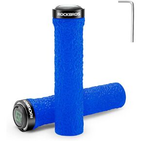 ROCKBROS Bike Handle Grips Non-Slip Bike Grips Single Lock-on Bicycle Handlebar Grips for BMX, MTB, Scooters, Folding Bikes 22.2mm