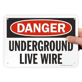 SmartSign "Danger - Underground Live Wire" Sign | 7" x 10" Aluminum