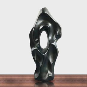 Black Vases Home Décor, Tall Black Vase Modern Abstract Vases for Home Décor, Black Decor for Living Room Table,14.5 Inches