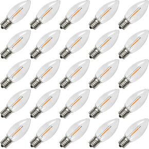 50 Pack C9 Led Replacement Christmas Light Bulb, 0.6W C9 Shatterproof Led Bulbs for Christmas String Light, E17 Intermediate Base, Commercial Grade Light Bulbs, Warm White 2200K