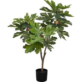 Fiddle Leaf Fig Tree Artificial Tree Outdoor Fall Decor Rubber Fig Tree Home Decor Faux Plants Indoor Tall Artificial Plants Indoor and Hotel Decor(3.9ft