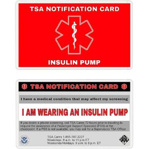 TSA Notification Card for Insulin Pump wearers - Wallet Version (2)