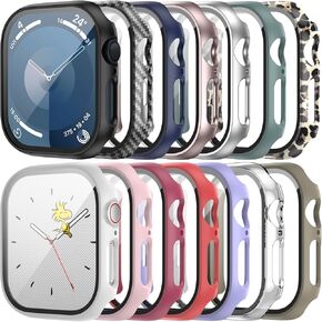 14 Pack Case with Tempered Glass Screen Protector for Apple Watch 38mm Series 3/2/1,anotch Slim Guard Bumper Full Coverage Hard PC Protective Cover HD Ultra-Thin Cover for iWatch 38mm Accessories