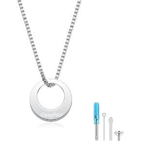 Urn Necklace for Human Ashes. 20 Inches Adjustable Length Chain Suitable for Women and Men. Memory Jewelry - Forever in my heart.