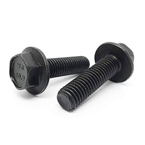 (10 Pieces) 5/8-11x2" Grade 8 Hex Flange Bolts Screws UNC Coarse Full Threads Phos & Oil