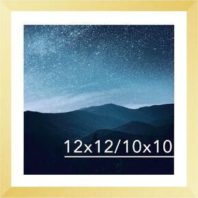 12x12 Picture Frame with Mat for 30 x 30cm Diamond Art Painting, Display Photo 10x10 with Mat or 12 x 12 Without Mat, Wall Hanging Large Frame with Plexiglass, Black