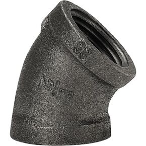 تركيبات أنابيب سوداء 3/4 بوصة كوع 45 درجة - مجموعة من 4 قطع من حديد الزهر القابل للطرق، تجهيزات أنابيب ملولبة 45 درجة لأرفف الأنابيب الصناعية، أثاث الأنابيب الصناعية العتيقة in Kuwait