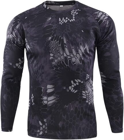 Men's Camouflage Hunting Shirt Long Sleeve Quick Dry Outdoor Clothing Camouflage Printed Sportswear in Saudi Arabia
