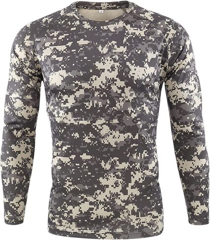 Men's Camouflage Hunting Shirt Long Sleeve Quick Dry Outdoor Clothing Camouflage Printed Sportswear in Saudi Arabia