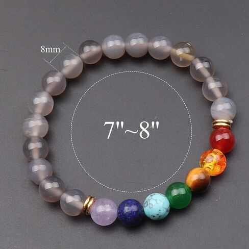 KSQS Chakra Bracelets for Women, Yoga Healing Gemstone Bracelet for Anxiety, Crystal Meditation Energy Balancing Bracelets in Saudi Arabia