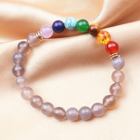 KSQS Chakra Bracelets for Women, Yoga Healing Gemstone Bracelet for Anxiety, Crystal Meditation Energy Balancing Bracelets in Saudi Arabia
