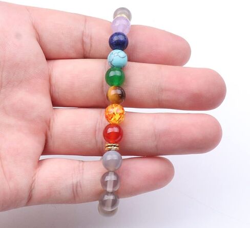 KSQS Chakra Bracelets for Women, Yoga Healing Gemstone Bracelet for Anxiety, Crystal Meditation Energy Balancing Bracelets in Saudi Arabia